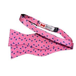 The Bow Tie Guy Mens Pink Silk Bicycle Print Self Tie Bow Tie Hand Made Cycling